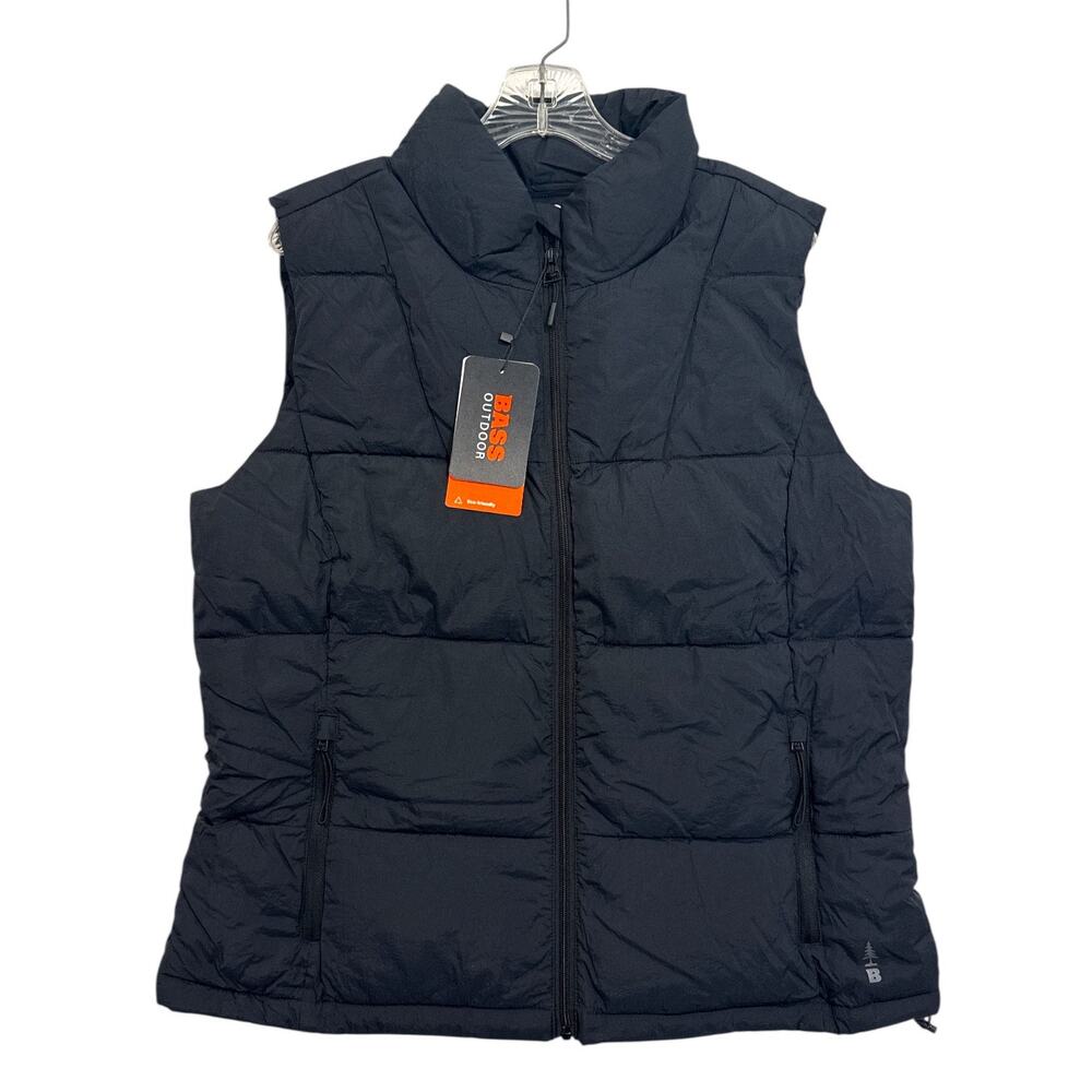 Bass Outdoor Women’s BDry Black Quilted Puffer Vest NWT Size Large